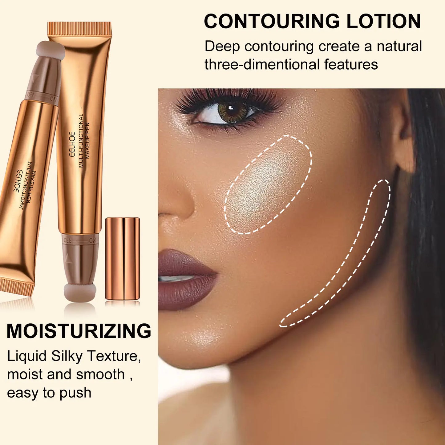 Contouring Makeup Stick with Soft Cushion Applicator
