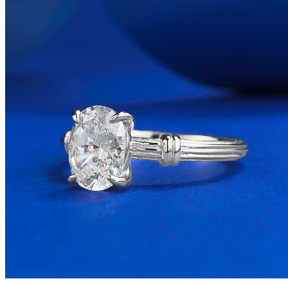 Charm Pear Cut Lab Diamond Ring in 925 Sterling Silver