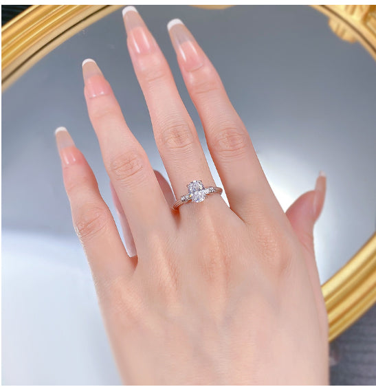 Charm Pear Cut Lab Diamond Ring in 925 Sterling Silver