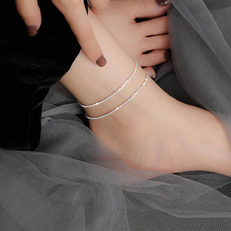 Starry Sky Glittering Ankle Bracelet for Couples